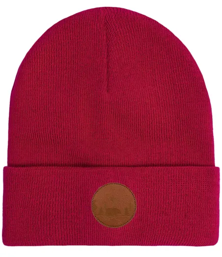 Raspberry red organic cotton classic beanie