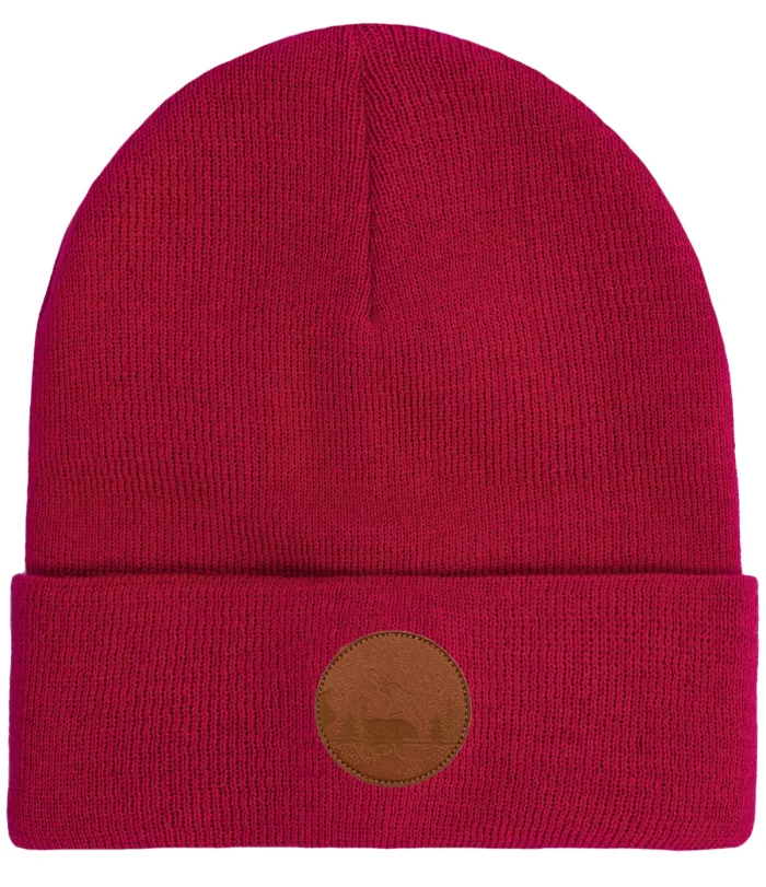 Czapka beanie z bawełny organicznej malinowa