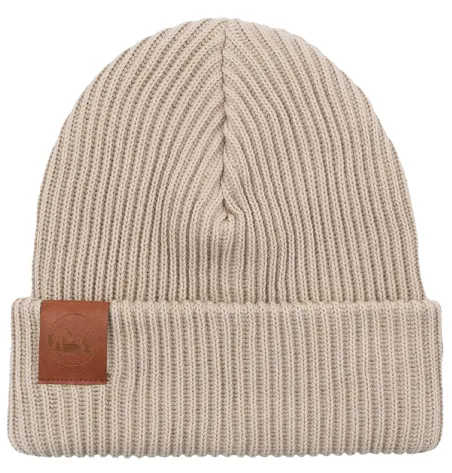 Beige organic cotton winter beanie