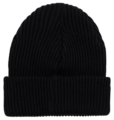 Black organic cotton winter beanie