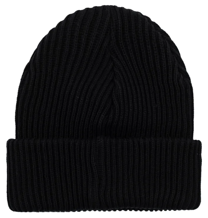 Black organic cotton winter beanie