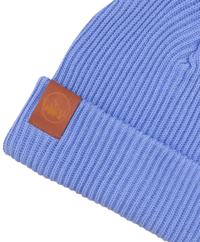 Sky-blue organic cotton winter beanie