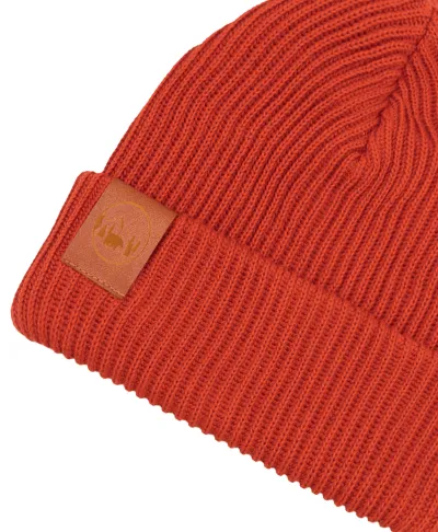 Brick red organic cotton winter beanie