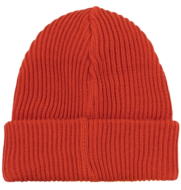Brick red organic cotton winter beanie