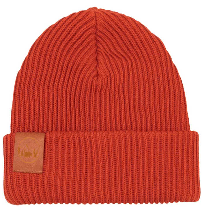 Brick red organic cotton winter beanie