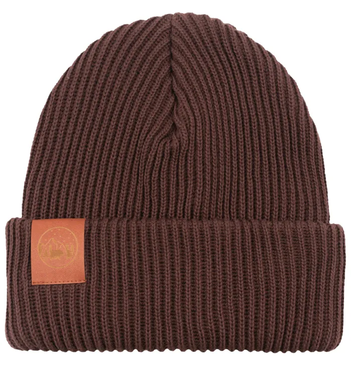 Brown organic cotton winter beanie