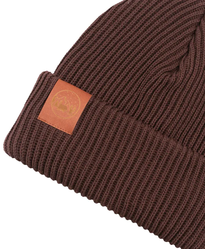 Brown organic cotton winter beanie