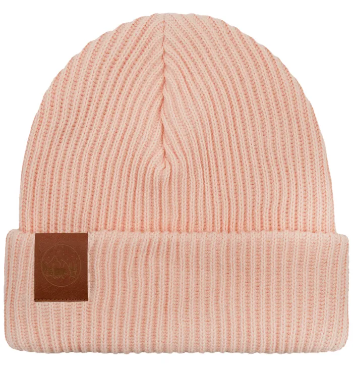Czapka zimowa z bawełny organicznej różany krem