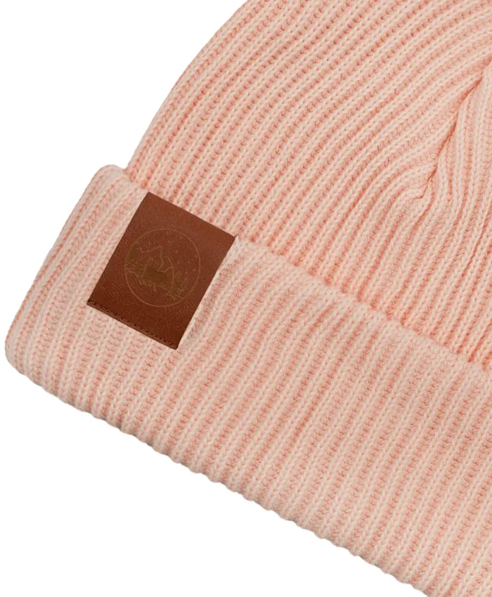 Pink cream organic cotton winter beanie
