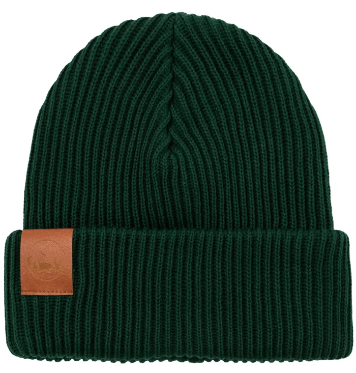 Bottle green organic cotton winter beanie