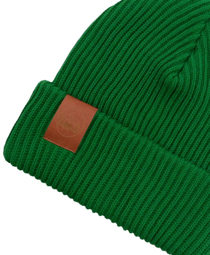 Green organic cotton winter beanie