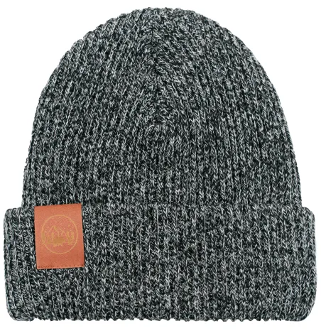 Black'n'white melange organic cotton winter beanie