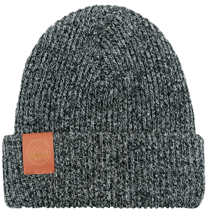 Black'n'white melange organic cotton winter beanie