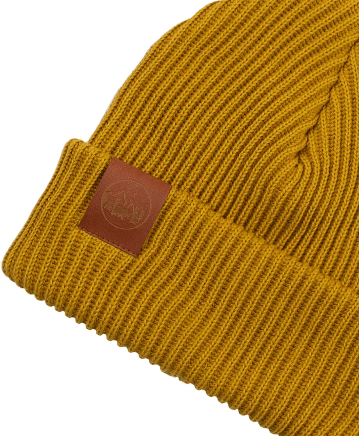 Mustard organic cotton winter beanie
