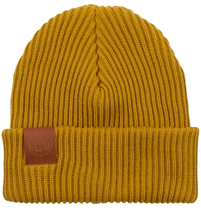 Mustard organic cotton winter beanie