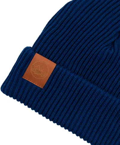 Inky blue organic cotton winter beanie