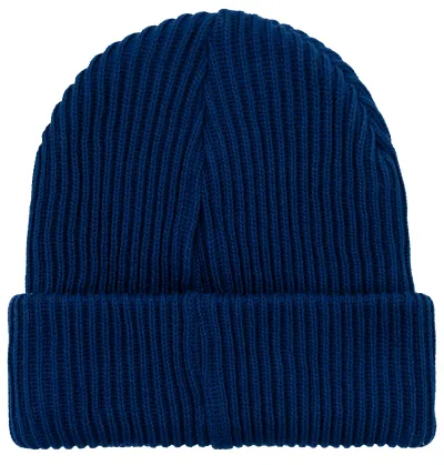 Inky blue organic cotton winter beanie