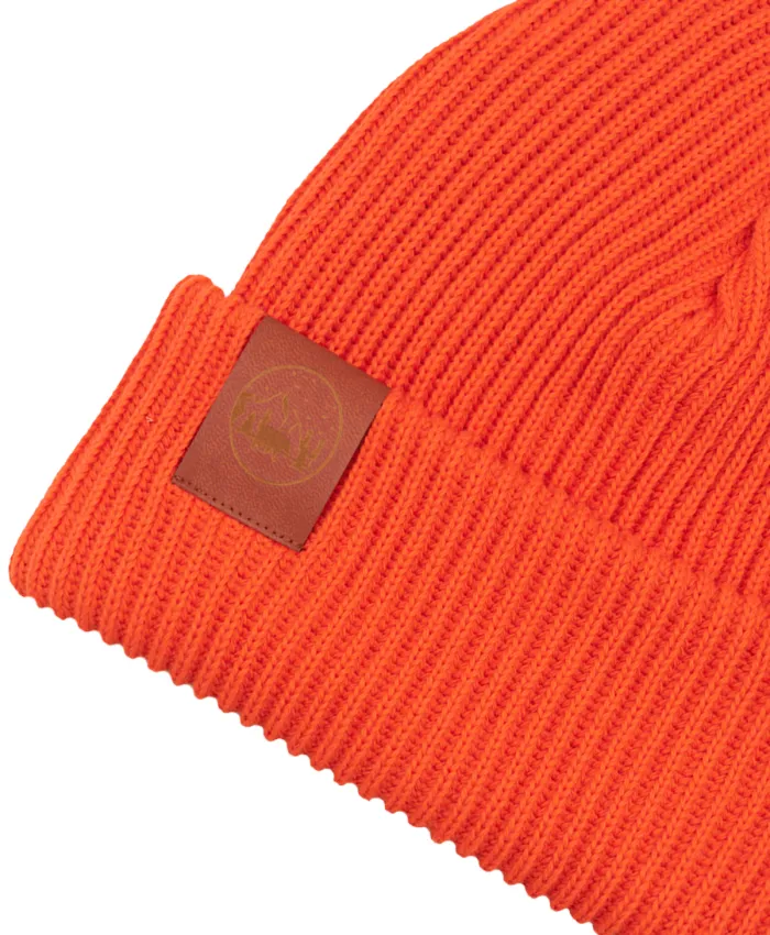 Orange organic cotton winter beanie