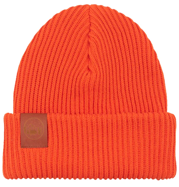 Orange organic cotton winter beanie