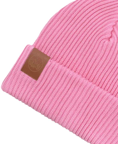 Czapka zimowa z bawełny organicznej różowa lewkonia