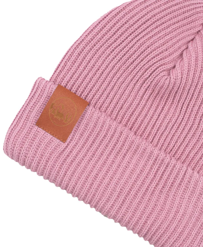 Powder pink organic cotton winter beanie