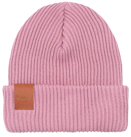 Czapka zimowa z bawełny organicznej pudrowy róż