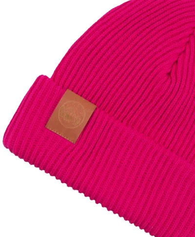 Pink organic cotton winter beanie