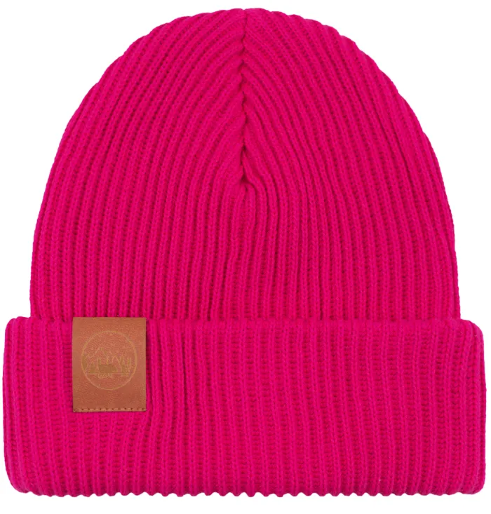 Pink organic cotton winter beanie