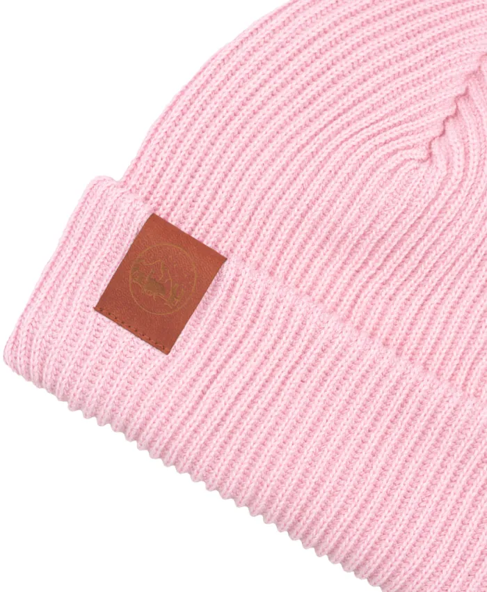 Light pink organic cotton winter beanie