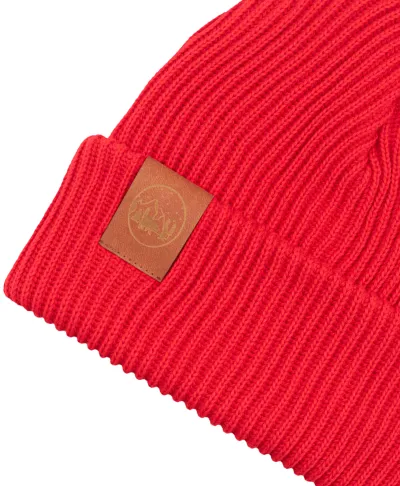 Poppy red organic cotton winter beanie