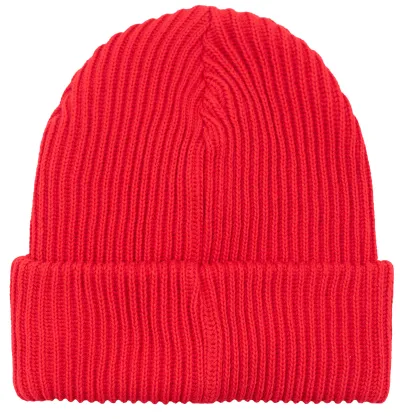 Poppy red organic cotton winter beanie