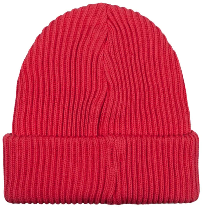 Red tulip organic cotton winter beanie