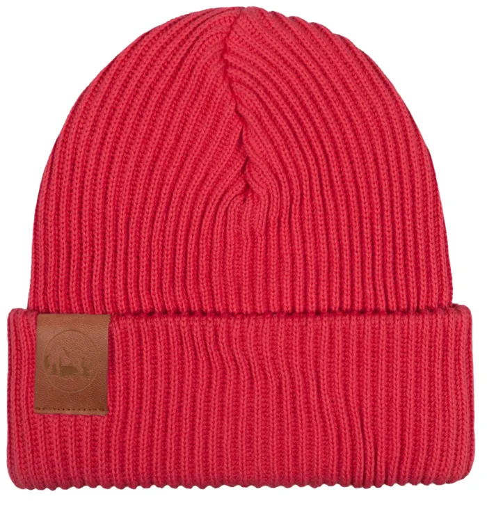 Czapka zimowa z bawełny organicznej czerwony tulipan