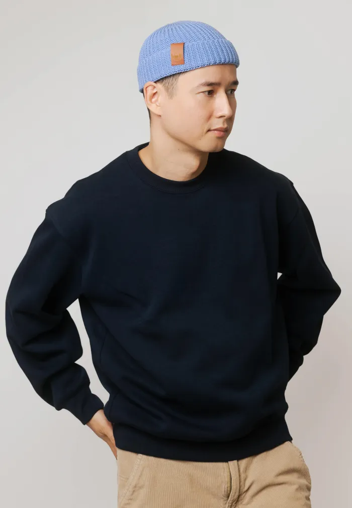 Sky-blue organic cotton burglar beanie