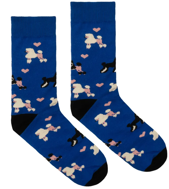 Socks organic cotton Royal blue Poodles 42-46