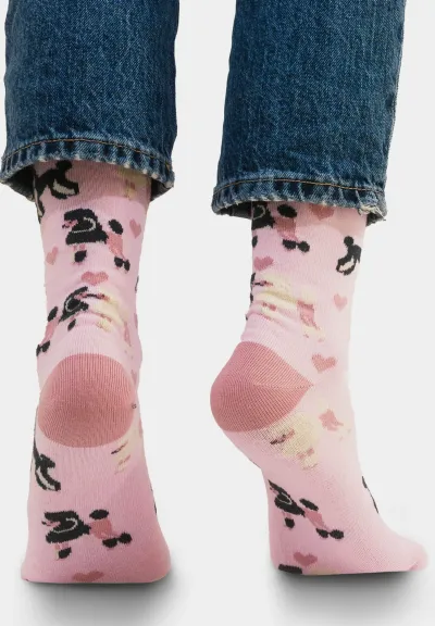 Socks organic cotton Pink Poodles 36-41