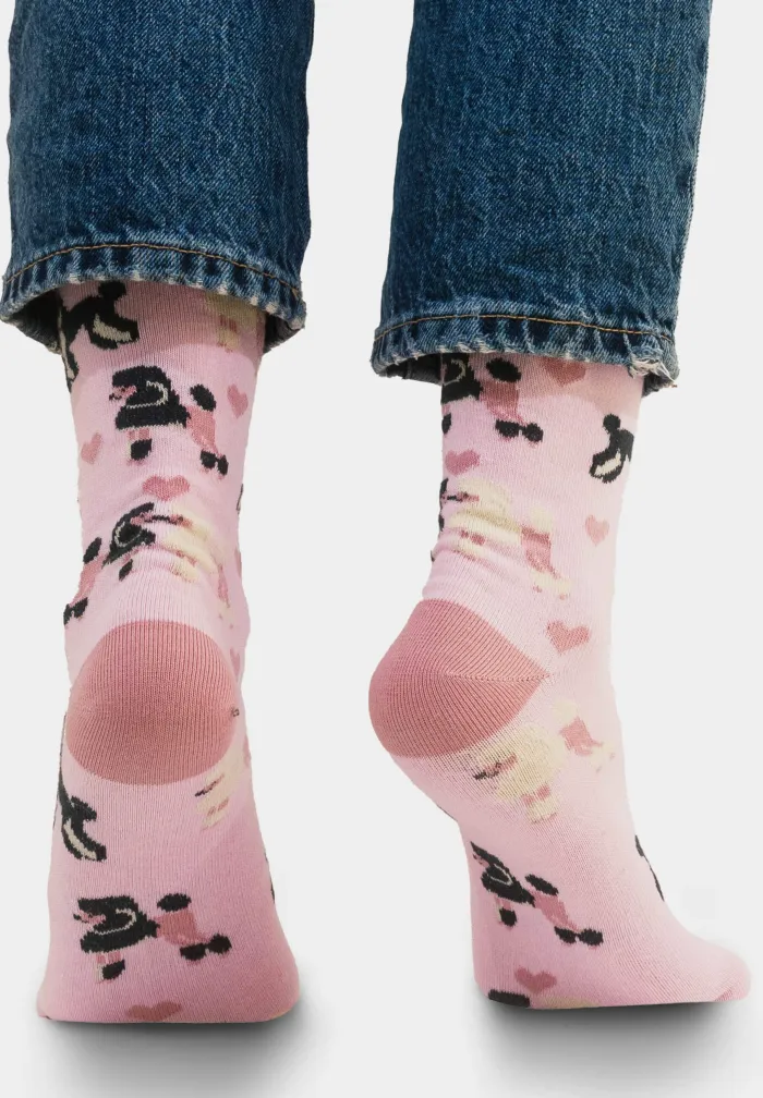 Socks organic cotton Pink Poodles 36-41