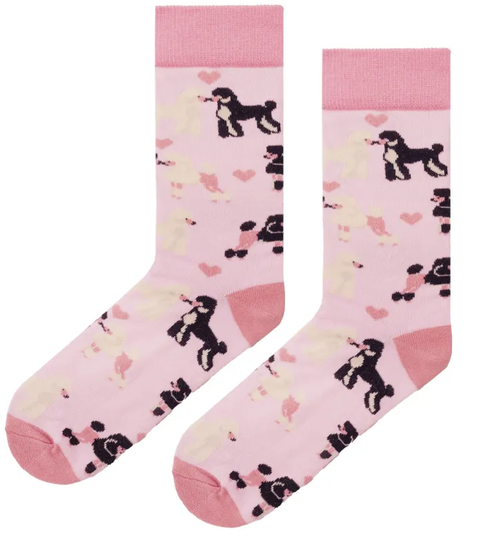Socks organic cotton Pink Poodles 36-41