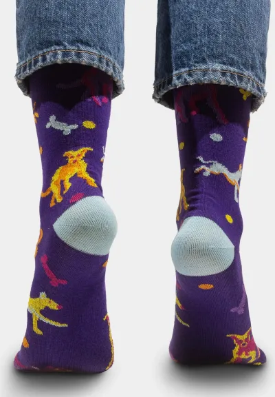 Socks organic cotton purple Dogs