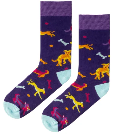 Socks organic cotton purple Dogs
