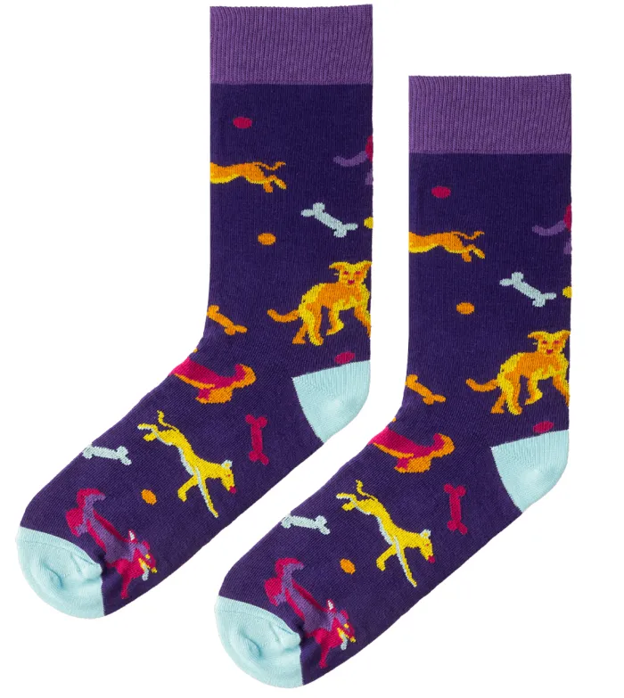 Socks organic cotton purple Dogs