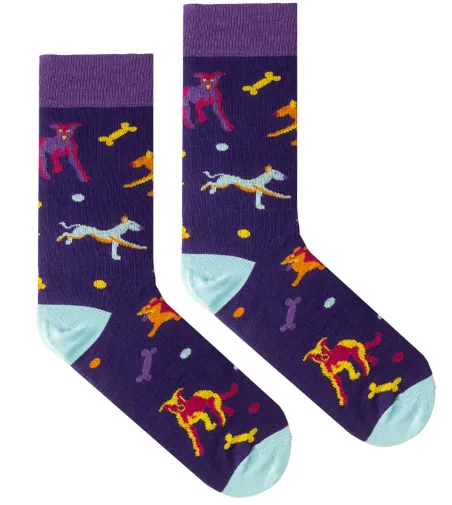 Socks organic cotton purple Dogs
