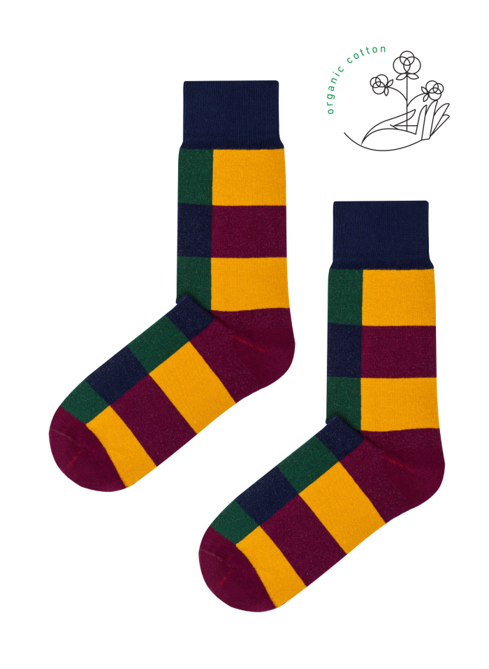 Tricolor checker socks