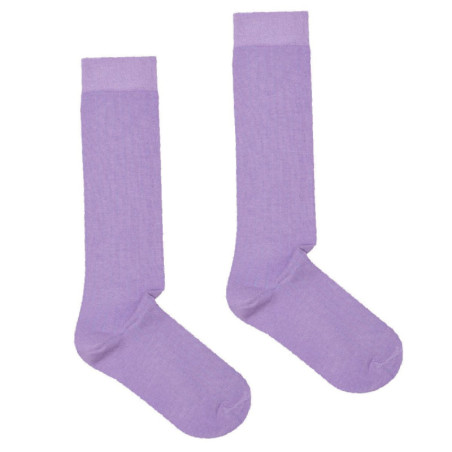 Lilac knee socks with light blue elastane