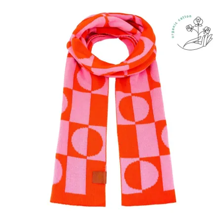 Organic cotton jacquard scarf Orange