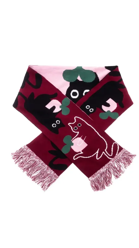 Szalik z bawełny organicznej Koty Psoty